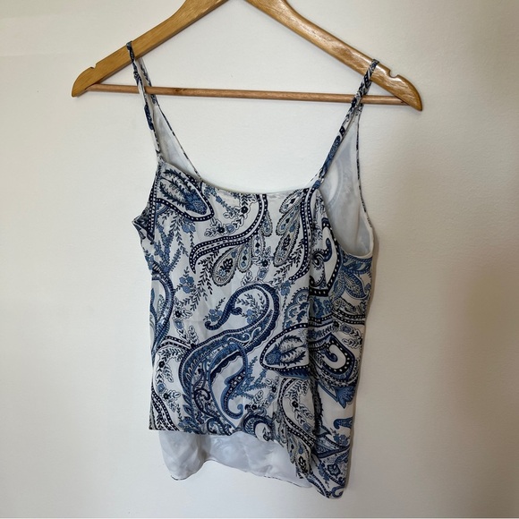 L’Agence Blue & White Print Spaghetti Strap Cami Size XS - Picture 3 of 4